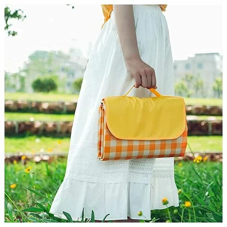 IRISFR Couverture Tapis De Pique-Nique, Imperméable Résistant à L'humidité Grand Format Pliable Pour Camping Voyage Plage Jardin Nappe (Pliable En Sac) -Jaune,150*200cm,Lilaris 4 IRISFR Couverture Tapis De Pique-Nique, Imperméable Résistant à L'humidité Grand Format Pliable Pour Camping Voyage Plage Jardin Nappe (Pliable En Sac) -Jaune,150*200cm,Lilaris – Image 4
