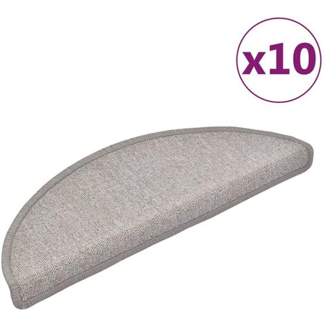 VidaXL Tapis D'escalier 10 Pcs 65x28 Cm Taupe - Taupe 2 VidaXL Tapis D'escalier 10 Pcs 65x28 Cm Taupe - Taupe – Image 2