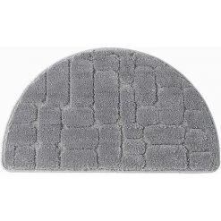 GALOZZOIT 1 X Paillasson, Tapis Doux, Demi-rond, En Forme De Croissant, Peluche, Antidérapant, Super Absorbant, Paillasson En Microfibre Pour La Maison, Salle De Bain, Chambre à Coucher-gris Foncé