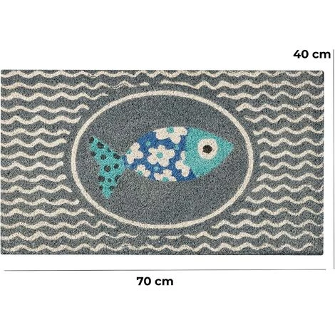 Baroni Home Paillasson D’Extérieur En Coco Avec Base En PVC Peint à La Main Sardine Avec Cadre 70X40X2 Cm. Facile à Nettoyer Et Ultra Résistant 2 Baroni Home Paillasson D’Extérieur En Coco Avec Base En PVC Peint à La Main Sardine Avec Cadre 70X40X2 Cm. Facile à Nettoyer Et Ultra Résistant – Image 2