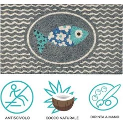 Baroni Home Paillasson D’Extérieur En Coco Avec Base En PVC Peint à La Main Sardine Avec Cadre 70X40X2 Cm. Facile à Nettoyer Et Ultra Résistant 7 Baroni Home Paillasson D’Extérieur En Coco Avec Base En PVC Peint à La Main Sardine Avec Cadre 70X40X2 Cm. Facile à Nettoyer Et Ultra Résistant -Tapis et paillasson Soldes 59896071 3