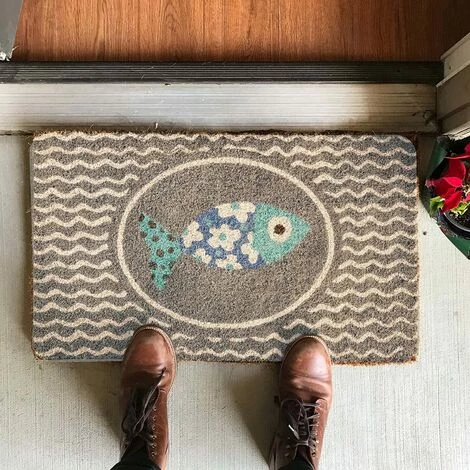 Baroni Home Paillasson D’Extérieur En Coco Avec Base En PVC Peint à La Main Sardine Avec Cadre 70X40X2 Cm. Facile à Nettoyer Et Ultra Résistant 4 Baroni Home Paillasson D’Extérieur En Coco Avec Base En PVC Peint à La Main Sardine Avec Cadre 70X40X2 Cm. Facile à Nettoyer Et Ultra Résistant – Image 4