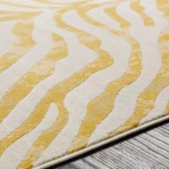 SURYA - Tapis De Salon Et Chambre - Abstrait Zébré - RHEA - 157x213cm - Moutarde Et Beige -Tapis et paillasson Soldes 59897223 3