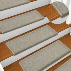 VidaXL Tapis D'escalier 10 Pcs 65x25 Cm Gris Clair - Gris