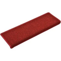 VidaXL Tapis D'escalier 10 Pcs 65x25 Cm Rouge - Rouge -Tapis et paillasson Soldes 59906334 3