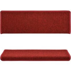 VidaXL Tapis D'escalier 10 Pcs 65x25 Cm Rouge - Rouge -Tapis et paillasson Soldes 59906334 4