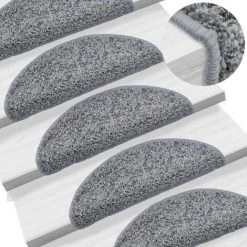 VidaXL Tapis D'escalier 5 Pcs 56x20 Cm Gris - Gris