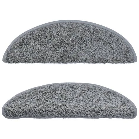 VidaXL Tapis D'escalier 5 Pcs 56x20 Cm Gris - Gris 4 VidaXL Tapis D'escalier 5 Pcs 56x20 Cm Gris - Gris – Image 4
