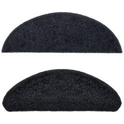 VidaXL Tapis D'escalier 5 Pcs 65x25 Cm Noir - Noir -Tapis et paillasson Soldes 59906376 4