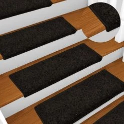 VidaXL Tapis D'escalier 5 Pcs 65x25 Cm Noir - Noir