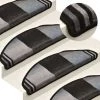 VidaXL Tapis D'escalier Autoadhésifs 5 Pcs 65x25 Cm Noir Et Gris - Noir