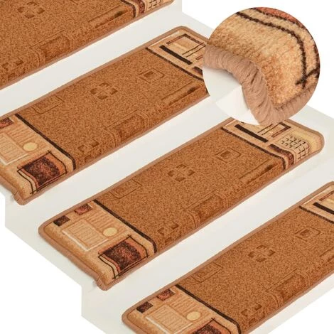 VidaXL Tapis D'escalier Autoadhésifs 10 Pcs 65x25 Cm Beige - Beige 1 VidaXL Tapis D'escalier Autoadhésifs 10 Pcs 65x25 Cm Beige - Beige
