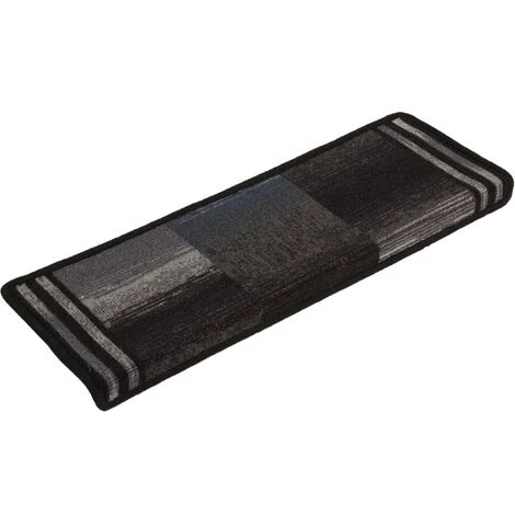 VidaXL Tapis D'escalier Autoadhésifs 5 Pcs 65x25 Cm Noir Et Gris - Noir 3 VidaXL Tapis D'escalier Autoadhésifs 5 Pcs 65x25 Cm Noir Et Gris - Noir – Image 3