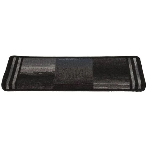VidaXL Tapis D'escalier Autoadhésifs 5 Pcs 65x25 Cm Noir Et Gris - Noir 5 VidaXL Tapis D'escalier Autoadhésifs 5 Pcs 65x25 Cm Noir Et Gris - Noir – Image 5