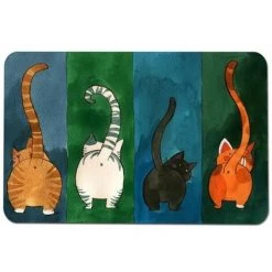 Tapis De Porte Avant Extérieur Modèle De Chat De Paillasson De Mince Pour La Maison PAILLASSON - DECROTTOIR,1 Pc, 40*60cm FUIENKO