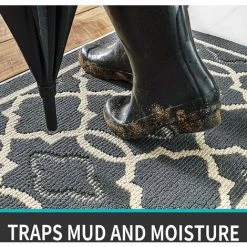 GALOZZOIT Paillasson Antidérapant,Tapis De Porte Intérieur Et Extérieur | Absorbant Et Résistant,Tapis D'entrée Lavable En Machine,Anti-Poussière - 50 X 80 Cm,Charcoal -Tapis et paillasson Soldes 60000688 3