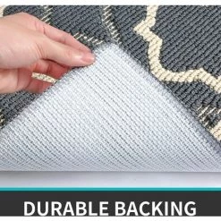 GALOZZOIT Paillasson Antidérapant,Tapis De Porte Intérieur Et Extérieur | Absorbant Et Résistant,Tapis D'entrée Lavable En Machine,Anti-Poussière - 50 X 80 Cm,Charcoal -Tapis et paillasson Soldes 60000688 4
