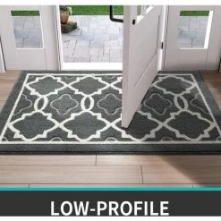GALOZZOIT Paillasson Antidérapant,Tapis De Porte Intérieur Et Extérieur | Absorbant Et Résistant,Tapis D'entrée Lavable En Machine,Anti-Poussière - 50 X 80 Cm,Charcoal -Tapis et paillasson Soldes 60000688 5