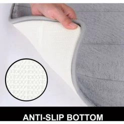 DENUOTOP Paillasson Tapis De Bain En Mousse à Mémoire De Forme Tapis De Bain Absorbant Antidérapant Tapis De Bain Lavable - 40 X 60 Cm, Gris 7 DENUOTOP Paillasson Tapis De Bain En Mousse à Mémoire De Forme Tapis De Bain Absorbant Antidérapant Tapis De Bain Lavable - 40 X 60 Cm, Gris -Tapis et paillasson Soldes 60005701 3