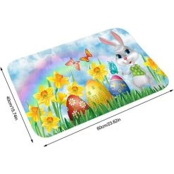 DENUOTOP Pâques Paillasson De Pâques De Lapin Tapis D'Entrée De Lapin Tapis De Bienvenue Antidérapants Tapis De Salle De Bains Décoratif Pour Maison Cuisine(40 * 60cm)——C 5 DENUOTOP Pâques Paillasson De Pâques De Lapin Tapis D'Entrée De Lapin Tapis De Bienvenue Antidérapants Tapis De Salle De Bains Décoratif Pour Maison Cuisine(40 * 60cm)——C -Tapis et paillasson Soldes 60005909 3