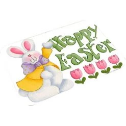 DENUOTOP Pâques Paillasson De Pâques De Lapin Tapis D'Entrée De Lapin Tapis De Bienvenue Antidérapants Tapis De Salle De Bains Décoratif Pour Maison Cuisine(40 * 60cm)——F