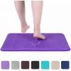 DENUOTOP Paillasson Tapis De Bain En Mousse à Mémoire De Forme Tapis De Bain Absorbant Antidérapant Tapis De Bain Lavable - 40 X 60 Cm, Violet