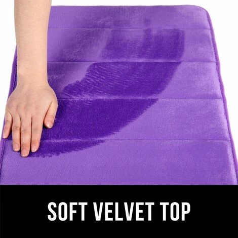 DENUOTOP Paillasson Tapis De Bain En Mousse à Mémoire De Forme Tapis De Bain Absorbant Antidérapant Tapis De Bain Lavable - 40 X 60 Cm, Violet 2 DENUOTOP Paillasson Tapis De Bain En Mousse à Mémoire De Forme Tapis De Bain Absorbant Antidérapant Tapis De Bain Lavable - 40 X 60 Cm, Violet – Image 2