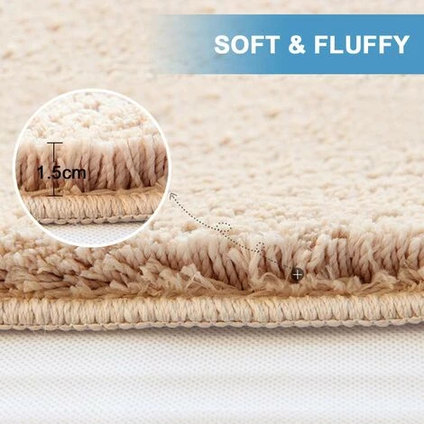 DENUOTOP Paillasson Tapis De Bain, Tapis De Salle De Bain 50X80cm Tapis De Bain Tapis De Bain Antidérapants Beige, Textile Doux Et Moelleux, Matériau TPR Lavable Sur Le Dessous 4 DENUOTOP Paillasson Tapis De Bain, Tapis De Salle De Bain 50X80cm Tapis De Bain Tapis De Bain Antidérapants Beige, Textile Doux Et Moelleux, Matériau TPR Lavable Sur Le Dessous – Image 4