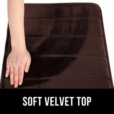 DENUOTOP Paillasson Tapis De Bain En Mousse à Mémoire De Forme Tapis De Bain Absorbant Antidérapant Tapis De Bain Lavable - 40 X 60 Cm, Marron 2 DENUOTOP Paillasson Tapis De Bain En Mousse à Mémoire De Forme Tapis De Bain Absorbant Antidérapant Tapis De Bain Lavable - 40 X 60 Cm, Marron – Image 2