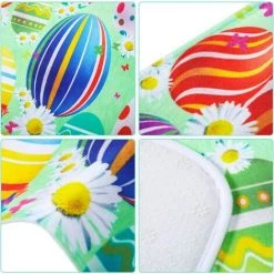 MINKUROW Tapis De Joyeuses Pâques Tapis De Porte Oeuf De Printemps Paillasson De Pâques Fleur Paillasson De Bienvenue Intérieur Et Extérieur De Pâques, 23,6 X 15,7 Pouces -Tapis et paillasson Soldes 60013786 5