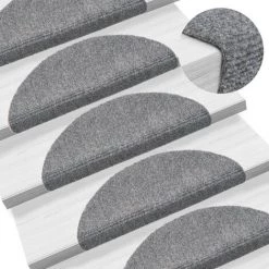 Topdeal Tapis Autoadhésifs De Marches 5 Pcs Gris Clair 56x17x3 Cm FF149680_FR
