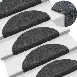 Topdeal Tapis Autoadhésifs De Marches 5 Pcs Gris Foncé 65x21x4 Cm FF149700_FR