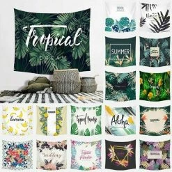 STARLIGHT Ins Net Explosion Rouge Plantes Tropicales Nordiques Salon Chambre Tapisserie Mur Tapis Fond Tissu Serviette De Plage CGT001-21 95*73 (coiffure Pierre Ponce) 3-1,STAR.L -Tapis et paillasson Soldes 60064691 4