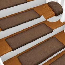 VidaXL Tapis D'escalier 5 Pcs 65x25 Cm Marron - Brun