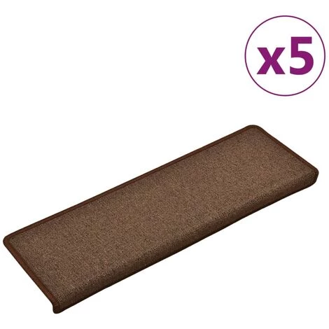 VidaXL Tapis D'escalier 5 Pcs 65x25 Cm Marron - Brun 2 VidaXL Tapis D'escalier 5 Pcs 65x25 Cm Marron - Brun – Image 2