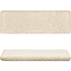 VidaXL Tapis D'escalier 10 Pcs 65x25 Cm Blanc - Blanc -Tapis et paillasson Soldes 60078678 4