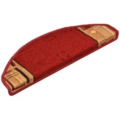 VidaXL Tapis D'escalier Autoadhésifs 5 Pcs 65x25 Cm Rouge - Rouge -Tapis et paillasson Soldes 60078680 3