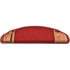 VidaXL Tapis D'escalier Autoadhésifs 5 Pcs 65x25 Cm Rouge - Rouge -Tapis et paillasson Soldes 60078680 4