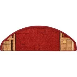 VidaXL Tapis D'escalier Autoadhésifs 5 Pcs 65x25 Cm Rouge - Rouge -Tapis et paillasson Soldes 60078680 5