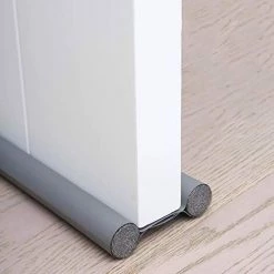 DENUOTOP Bas De Porte Double Isolation, Joint De Fond De Porte,Bas De Portes Isolant Froid, Isolation Thermique, Résistante Aux Insectes, Au Vent Et à La Poussière(Gris)