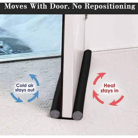 DENUOTOP Bas De Porte Double Isolation, Joint De Fond De Porte,Bas De Portes Isolant Froid, Isolation Thermique, Résistante Aux Insectes, Au Vent Et à La Poussière(Black) 1 DENUOTOP Bas De Porte Double Isolation, Joint De Fond De Porte,Bas De Portes Isolant Froid, Isolation Thermique, Résistante Aux Insectes, Au Vent Et à La Poussière(Black)