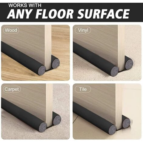 DENUOTOP Bas De Porte Double Isolation, Joint De Fond De Porte,Bas De Portes Isolant Froid, Isolation Thermique, Résistante Aux Insectes, Au Vent Et à La Poussière(Black) 3 DENUOTOP Bas De Porte Double Isolation, Joint De Fond De Porte,Bas De Portes Isolant Froid, Isolation Thermique, Résistante Aux Insectes, Au Vent Et à La Poussière(Black) – Image 3