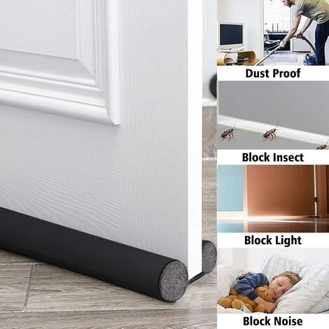 DENUOTOP Bas De Porte Double Isolation, Joint De Fond De Porte,Bas De Portes Isolant Froid, Isolation Thermique, Résistante Aux Insectes, Au Vent Et à La Poussière(Black) 4 DENUOTOP Bas De Porte Double Isolation, Joint De Fond De Porte,Bas De Portes Isolant Froid, Isolation Thermique, Résistante Aux Insectes, Au Vent Et à La Poussière(Black) – Image 4