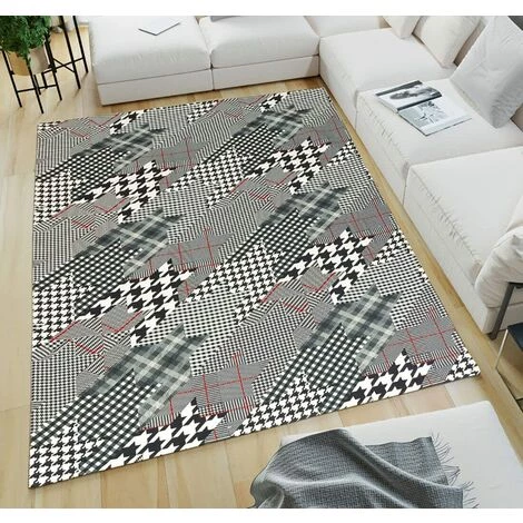 EMMEVI Tapis Chambre Salon Cuisine Salle De Bains Hall Design Moderne Écossais Antidérapant - 54x100 Cm 1 EMMEVI Tapis Chambre Salon Cuisine Salle De Bains Hall Design Moderne Écossais Antidérapant - 54x100 Cm