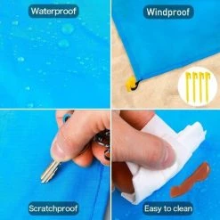 PESCE Couverture De Plage Anti Sable Tapis De Plage Imperméable 210 X 200 Cm 4 Coins De Fixation Tapis Natte De Plage Pour Plage Voyage Camping Randonnée Pique-Nique Vacances 9 PESCE Couverture De Plage Anti Sable Tapis De Plage Imperméable 210 X 200 Cm 4 Coins De Fixation Tapis Natte De Plage Pour Plage Voyage Camping Randonnée Pique-Nique Vacances -Tapis et paillasson Soldes 60169873 5