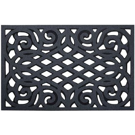 PESCE Paillasson Décoratif D'extérieur En Caoutchouc Antidérapant - Très Résistant - 60 X 40 Cm - Gris 1 PESCE Paillasson Décoratif D'extérieur En Caoutchouc Antidérapant - Très Résistant - 60 X 40 Cm - Gris