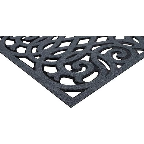 PESCE Paillasson Décoratif D'extérieur En Caoutchouc Antidérapant - Très Résistant - 60 X 40 Cm - Gris 2 PESCE Paillasson Décoratif D'extérieur En Caoutchouc Antidérapant - Très Résistant - 60 X 40 Cm - Gris – Image 2