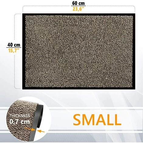 PESCE Tapis De Porte, Gris Beige 40x60 Cm | Tapis De Porte Extérieur, Imperméable, Lavable, Tapis Robuste Antidérapant, Retient La Poussière, Paillasson, Couloir, Entrée, Cuisine, Chambre 2 PESCE Tapis De Porte, Gris Beige 40x60 Cm | Tapis De Porte Extérieur, Imperméable, Lavable, Tapis Robuste Antidérapant, Retient La Poussière, Paillasson, Couloir, Entrée, Cuisine, Chambre – Image 2