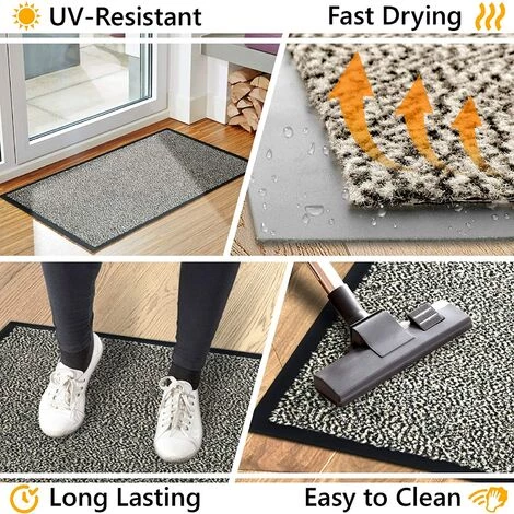 PESCE Tapis De Porte, Gris Beige 40x60 Cm | Tapis De Porte Extérieur, Imperméable, Lavable, Tapis Robuste Antidérapant, Retient La Poussière, Paillasson, Couloir, Entrée, Cuisine, Chambre 4 PESCE Tapis De Porte, Gris Beige 40x60 Cm | Tapis De Porte Extérieur, Imperméable, Lavable, Tapis Robuste Antidérapant, Retient La Poussière, Paillasson, Couloir, Entrée, Cuisine, Chambre – Image 4
