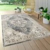Paco Home Tapis Exterieur Terrasse Balcon Tapis Cuisine Motif Marocain Ornements Gris 80x150 Cm